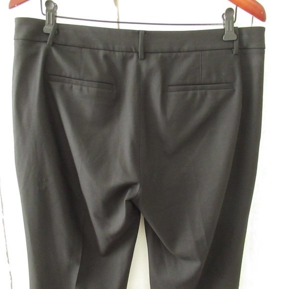 Kit & Ace Pants 10 Black Wool Blend Flat Front Crop Dress Suit Career - Picture 3 of 6